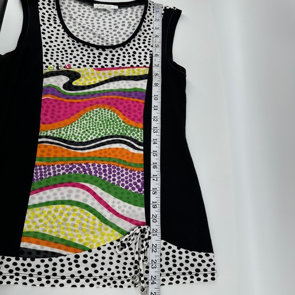 Zoé Art To Wear Mesh Tank Top Psychedelic Whimsigoth Maximalist Y2K  Polka Dot - Picture 6 of 10